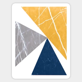 Abstract Pattern Triangles Blue / Yellow / Gray Sticker